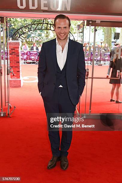 Rafe Spall attends the UK Premiere of "The BFG" at Odeon Leicester Square on July 17, 2016 in London, England.