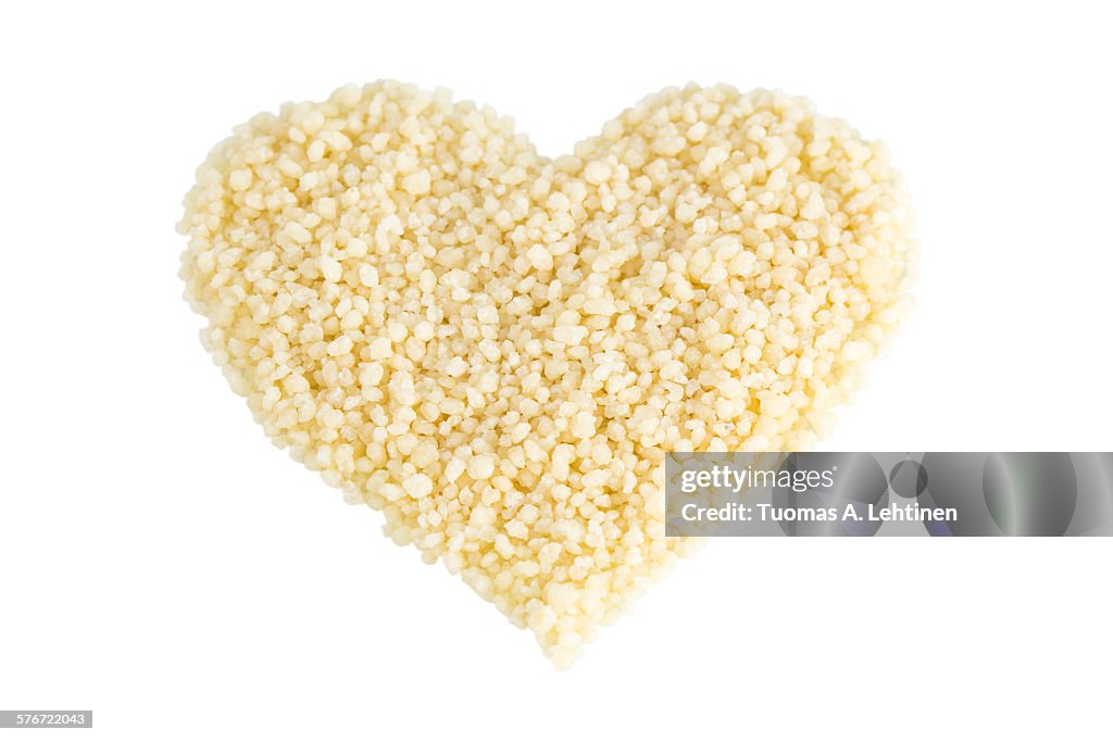 Couscous in a shape of a heart