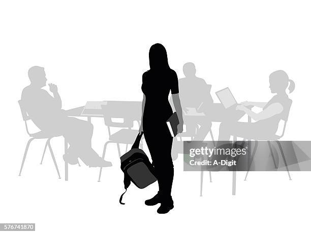 attending college female - adult education stock illustrations