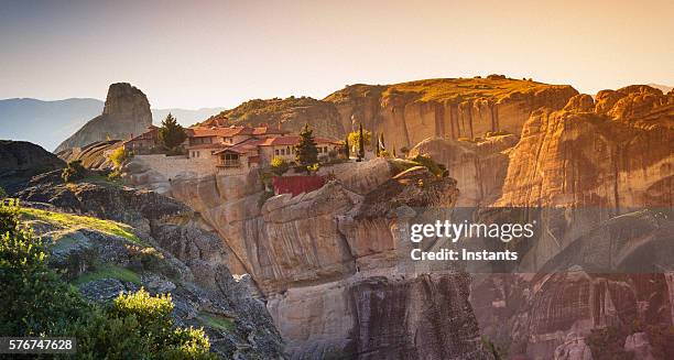 greece kalambaka monasteries - meteora greece stock pictures, royalty-free photos & images