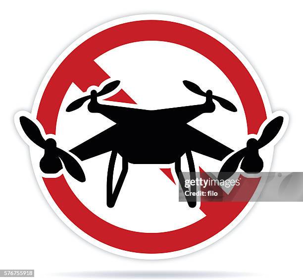no drones - work zone stock illustrations