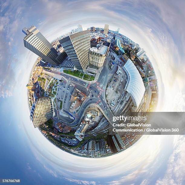 corporation street in manchester viewed from the bird's-eye perspective. - 360度視点 ストックフォトと画像