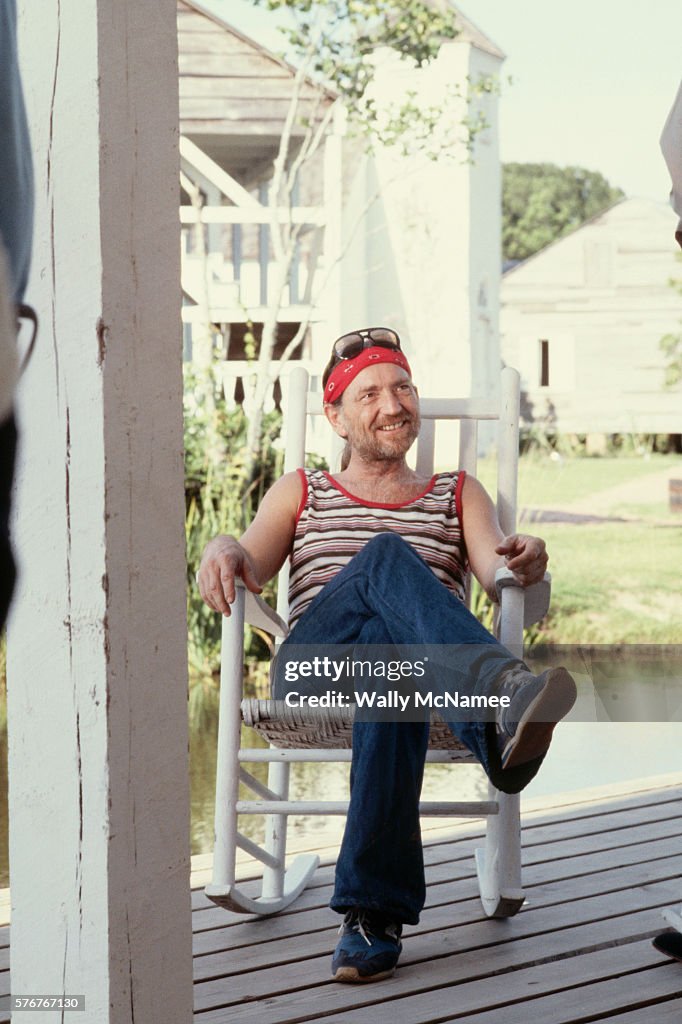 Willie Nelson in a Rocking Chair