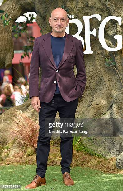 Ben Kingsley arrives for the UK film premiere of "The BFG' at Odeon Leicester Square on July 17, 2016 in London, England.