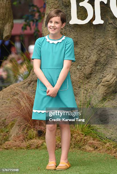 Ruby Barnhill arrives for the UK film premiere of "The BFG' at Odeon Leicester Square on July 17, 2016 in London, England.