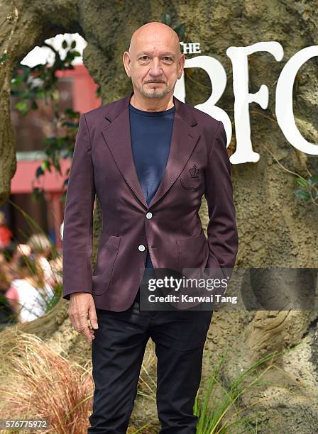 Ben Kingsley arrives for the UK film premiere of "The BFG' at Odeon Leicester Square on July 17, 2016 in London, England.