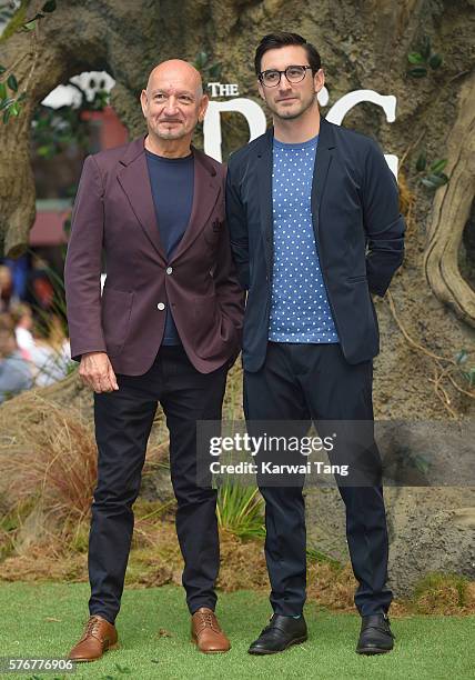 Ben Kingsley and Ferdinand Kingsley arrive for the UK film premiere of "The BFG' at Odeon Leicester Square on July 17, 2016 in London, England.