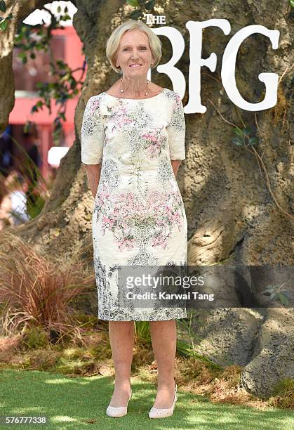 Mary Berry arrives for the UK film premiere of "The BFG' at Odeon Leicester Square on July 17, 2016 in London, England.