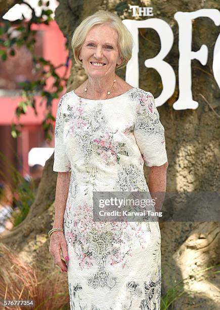 Mary Berry arrives for the UK film premiere of "The BFG' at Odeon Leicester Square on July 17, 2016 in London, England.