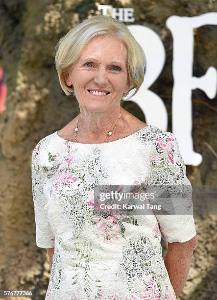 Mary Berry arrives for the UK film premiere of "The BFG' at Odeon Leicester Square on July 17, 2016 in London, England.