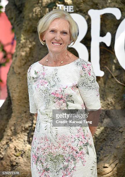 Mary Berry arrives for the UK film premiere of "The BFG' at Odeon Leicester Square on July 17, 2016 in London, England.