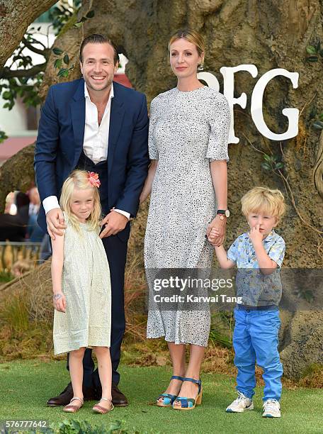 Rafe Spall and Elize du Toit arrive for the UK film premiere of "The BFG' at Odeon Leicester Square on July 17, 2016 in London, England.
