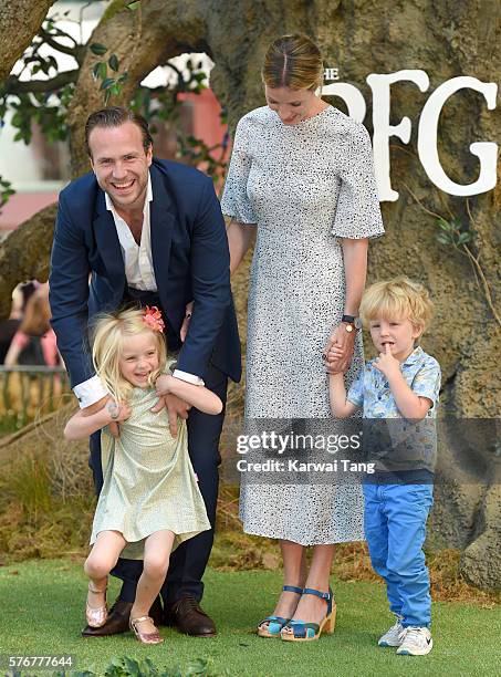 Rafe Spall and Elize du Toit arrive for the UK film premiere of "The BFG' at Odeon Leicester Square on July 17, 2016 in London, England.