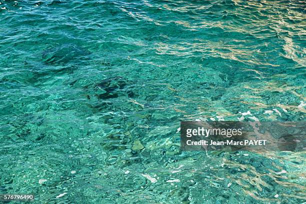 reflection on blue sea - jean marc payet foto e immagini stock
