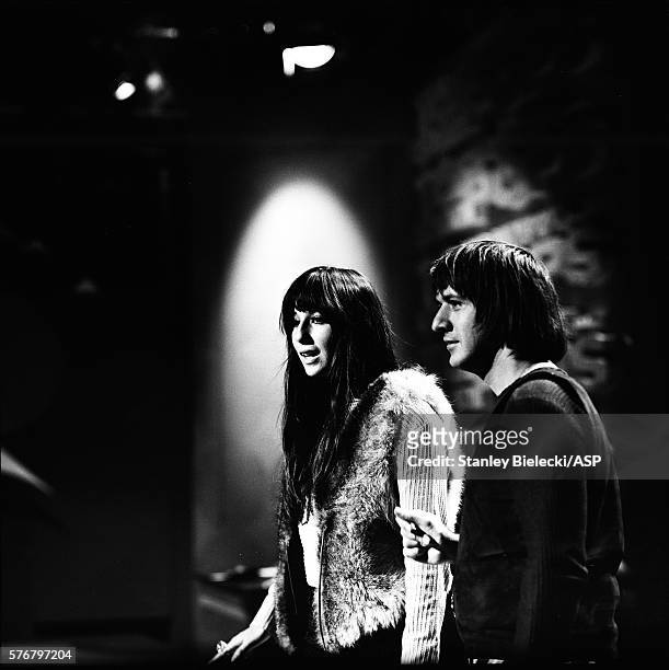 Sonny and Cher perform on Top of the Pops TV show, London 1965.