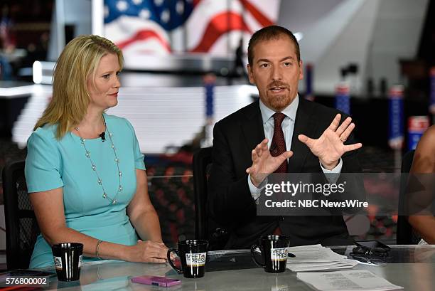 Pictured: -- Sara Fagen, GOP Political Strategist, right, Moderator Chuck Todd appear on "Meet the Press" in Cleveland, OH, Sunday July 17, 2016. --