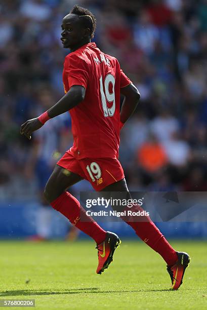 Sadio Mane of Liverpool during the Pre-Season Friendly match between Wigan Athletic and Liverpool at JJB Stadium on July 17, 2016 in Wigan, England.