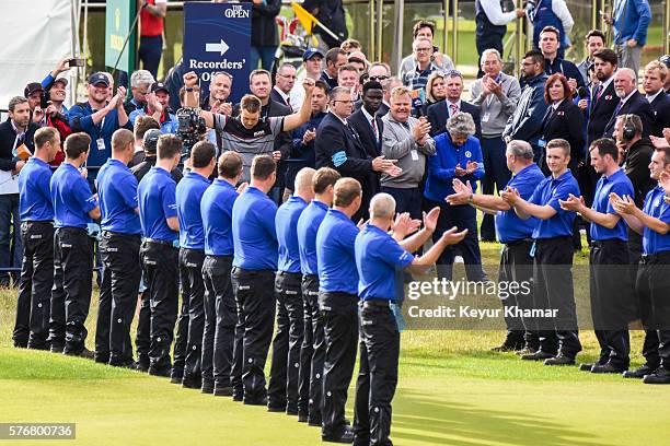 Henrik Stenson of Sweden is introduced as the Champion Golfer of the Year following his three stroke victory during the final round on day four of...