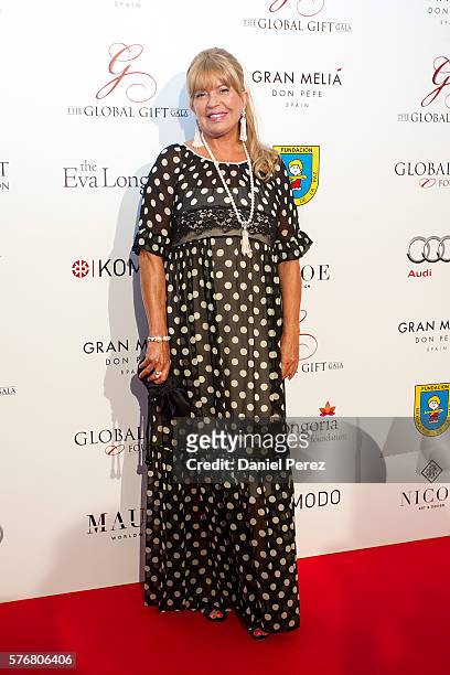 Barbara Rey attends the Global Gift Gala 2016 red carpet at Gran Melia Don pepe Resort on July 17, 2016 in Marbella, Spain.