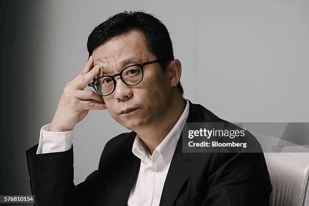 Ricky Wong, chairman of Hong Kong Television Network Ltd. , listens during an interview in Hong Kong, China, on Wednesday, July 6, 2016. Hong Kong is...