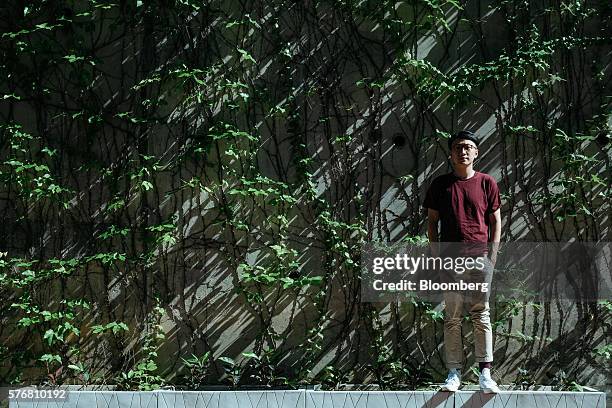 Edward Leung, spokesman for Hong Kong Indigenous, a pro-independence localist group, poses for a photograph in Hong Kong, China, on Thursday, July 7,...