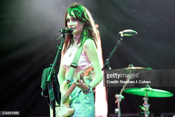 Sadie Dupuis of Speedy Ortiz performs during Forecastle Festival at Waterfront Park on July 17, 2016 in Louisville, Kentucky.