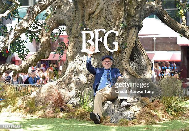 Steven Spielberg arrives for the UK film premiere of "The BFG' at Odeon Leicester Square on July 17, 2016 in London, England.