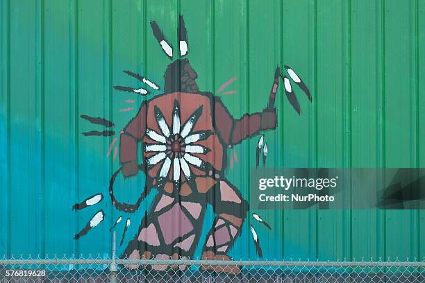 Mural near the Commonwealth Stadium, in the McCauley area, a vibrant and ethnically diverse inner city neighbourhood in Edmonton. On Tuesday 12 July...