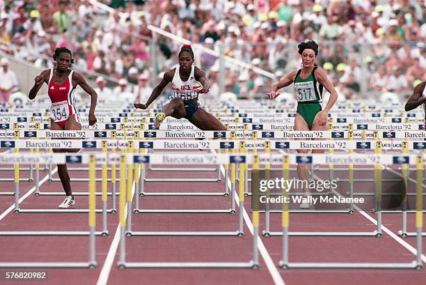 Gail Devers Competing at the 1992 Barcelona Olympics