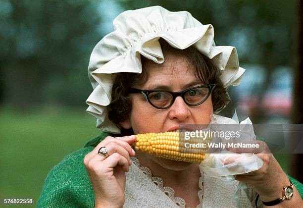 Eating Corn on the Cob During Bicentennial Celebration