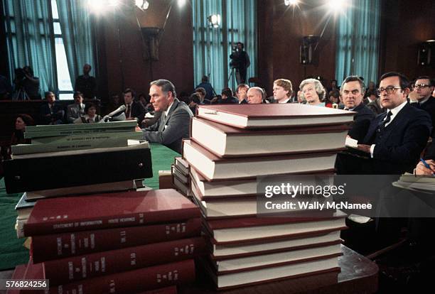 confirmation hearing for al haig - microphone testimony stock pictures, royalty-free photos & images