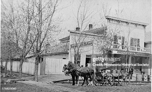 Horse and Wagon Outside General Store