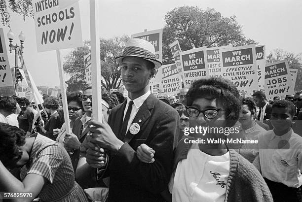 Protesters at the landmark civil rights demonstration, the March on Washington.