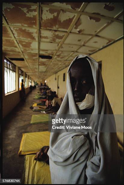 Sudanese boy at a hospital in Aswa, Sudan, suffers from open ulcers due to malnutrition. Civil war and widespread famine have ravaged Sudan for...