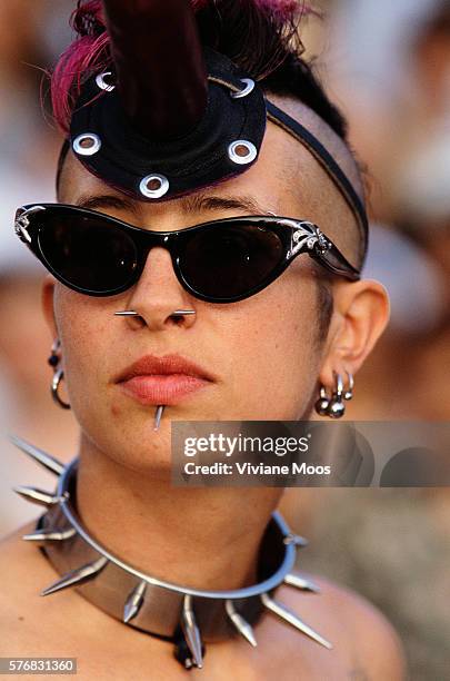 Young punk woman celebrates the 25th anniversary of the Stonewall Uprising.