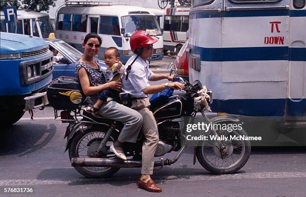 Chinese Family on a Motorcycle