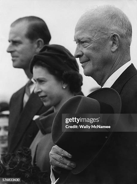 President Eisenhower with Queen Elizabeth and Prince Philip