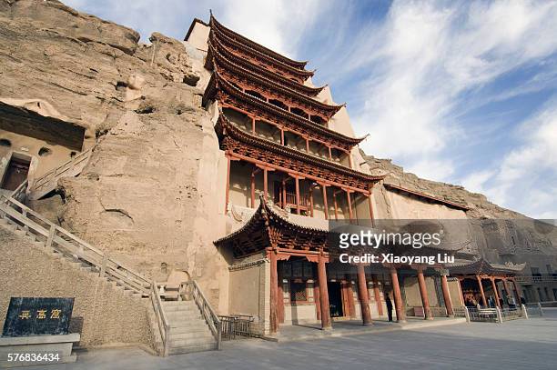 world heritage site of mogao caves - mogao caves stock pictures, royalty-free photos & images