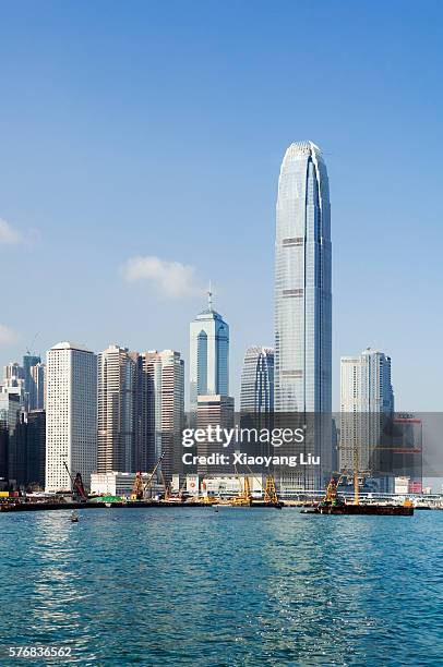 international finance center on victoria harbour - ifc centre stock pictures, royalty-free photos & images