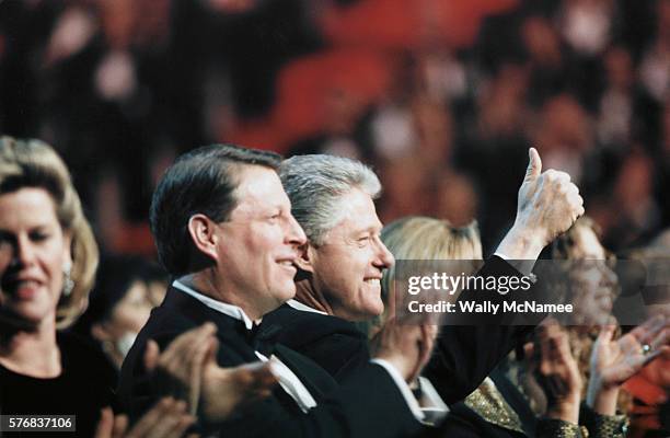 The president is sworn in. The last president of the century, William Jefferson Clinton took his oath of office January 20, hand on the bible, with...