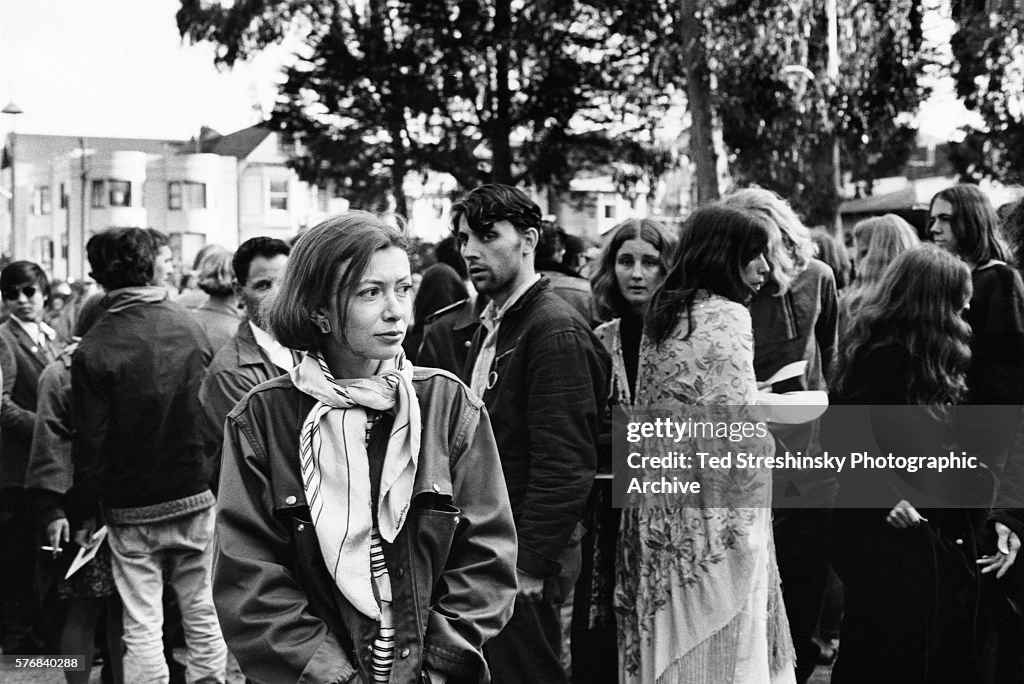 Writer Didion At Hippie Happening