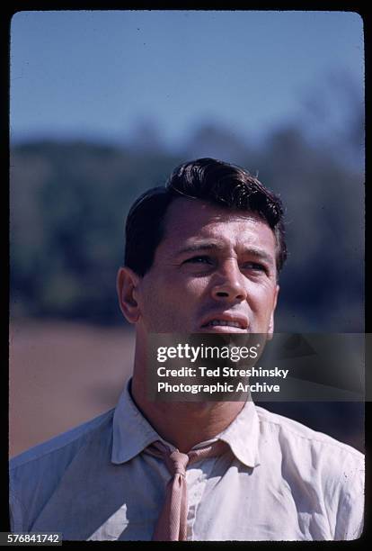 Rock Hudson, while filming This Earth is Mine, the story of a wine-making family in California.