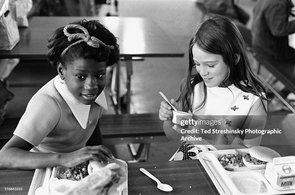 Girls Eating Lunch at School