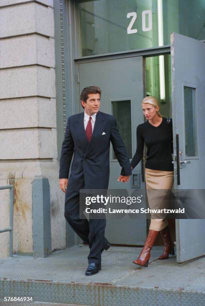 John John and Carolyn Kennedy leaving their house in Tribeka district, New York.