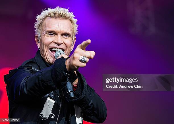 Musician Billy Idol performs onstage during day 3 of Pemberton Music Festival on July 16, 2016 in Pemberton, Canada.