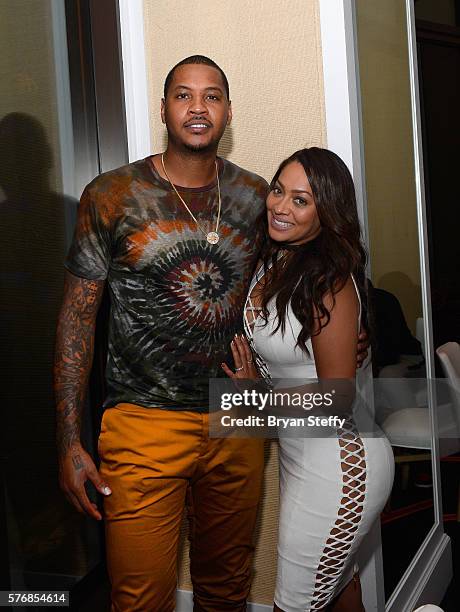 Player and 2016 USA Basketball Men's National Team member Carmelo Anthony and his wife radio/television personality La La Anthony attend as he hosts...