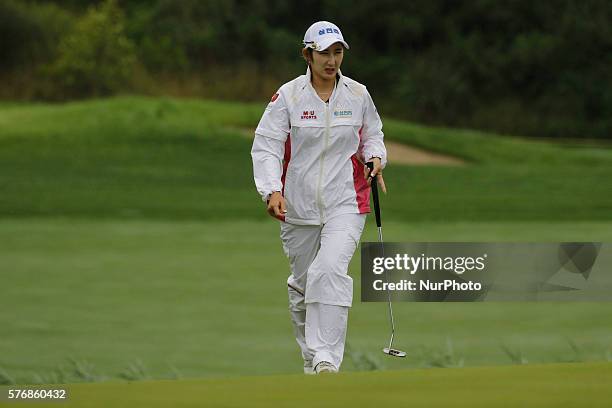 Bae Seon Woo of KLPGA action on 15th hall during an BMW Ladies Championship round 3 at Sky72 golf range sky course in Incheon, South Korea.