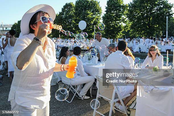 Thirteen thousand persons on July 17 2016 at the 5th edition of &quot;Dinner in White&quot;, which this year saw as location Piazza D'Armi, in front...