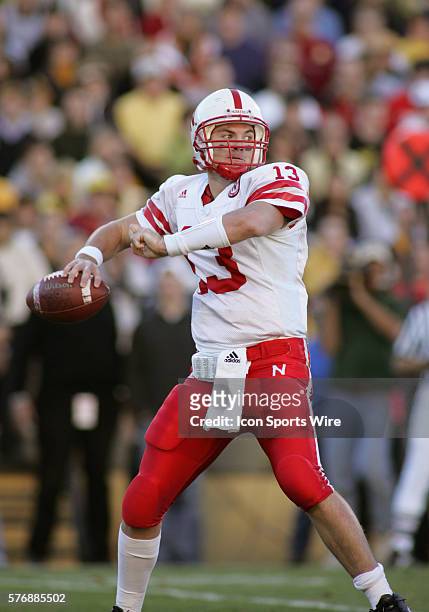 Nebraska quarterback Zac Taylor during the Nebraska Cornhuskers 30 - 3 victory over the Colorado Buffaloes at Folsom Field in Boulder CO.