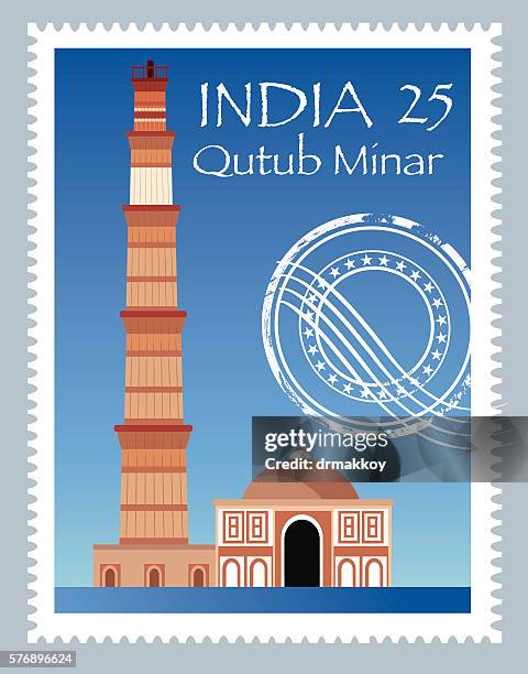 qutub minar - qutab minar stock illustrations